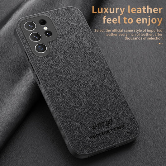 For Samsung Galaxy S22 Ultra 5G HUIYI Leather Magnetic Phone Case(Grey) by buy2fix