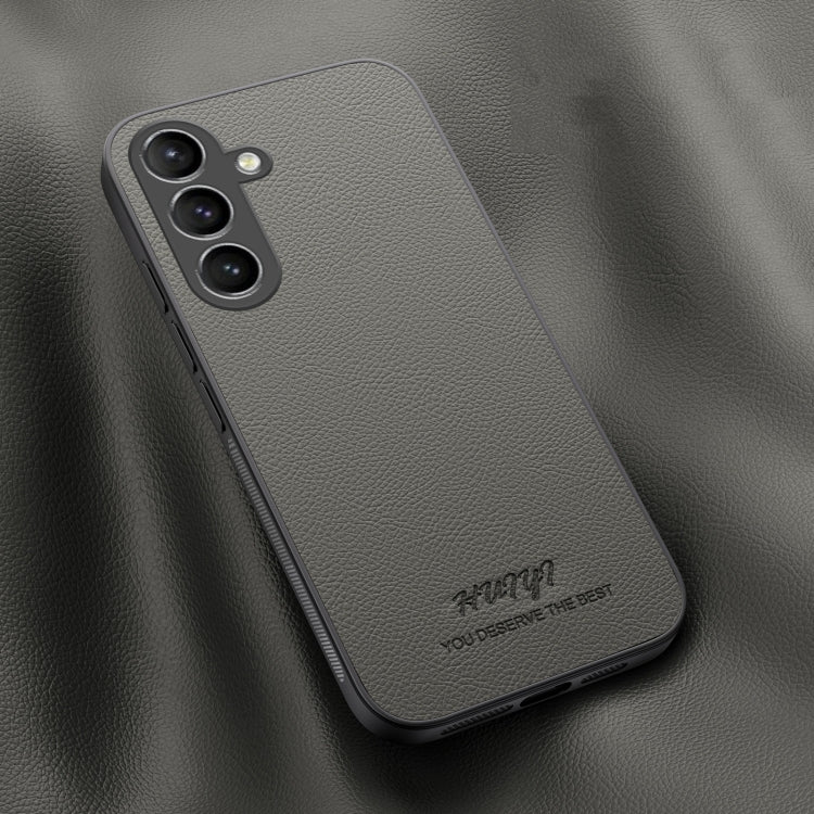 For Samsung Galaxy S24 5G HUIYI Leather Magnetic Phone Case(Grey) - Galaxy S24 5G Cases by buy2fix | Online Shopping UK | buy2fix