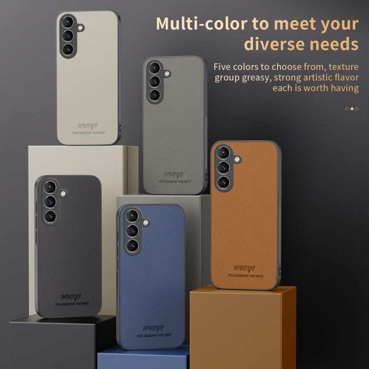 For Samsung Galaxy S24+ 5G HUIYI Leather Magnetic Phone Case(Blue) - Galaxy S24+ 5G Cases by buy2fix | Online Shopping UK | buy2fix