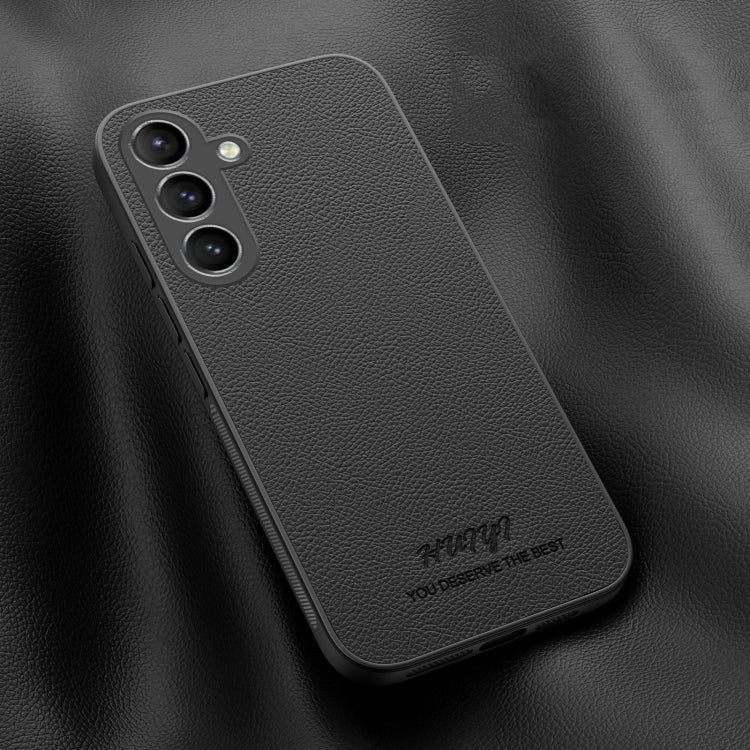 For Samsung Galaxy S24+ 5G HUIYI Leather Magnetic Phone Case(Black) - Galaxy S24+ 5G Cases by buy2fix | Online Shopping UK | buy2fix