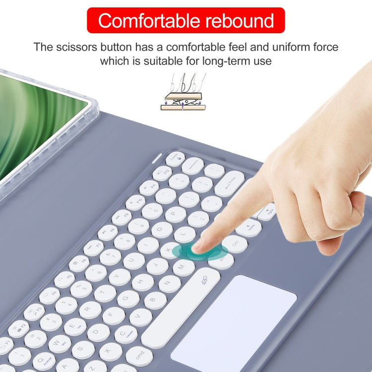 For Huawei MatePad Pro 11 2024 / 2022 Round Button Bluetooth Keyboard Rotatable Holder Leather Case with Touchpad(Lavender Purple) by buy2fix