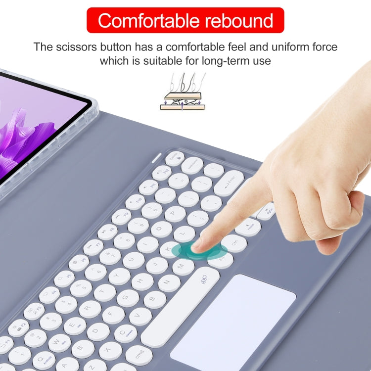 For Huawei MatePad Air 11.5 Round Button Bluetooth Keyboard Rotatable Holder Leather Case with Touchpad(Lavender Purple) by buy2fix