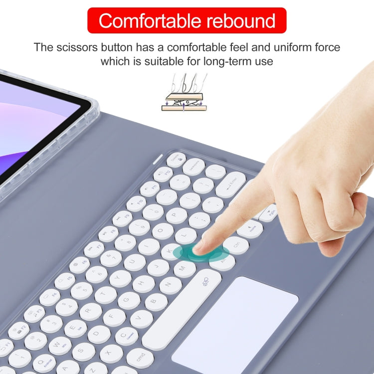 For Huawei MatePad 11 2023 / 2021 Round Button Bluetooth Keyboard Rotatable Holder Leather Case with Touchpad(Lavender Purple) by buy2fix