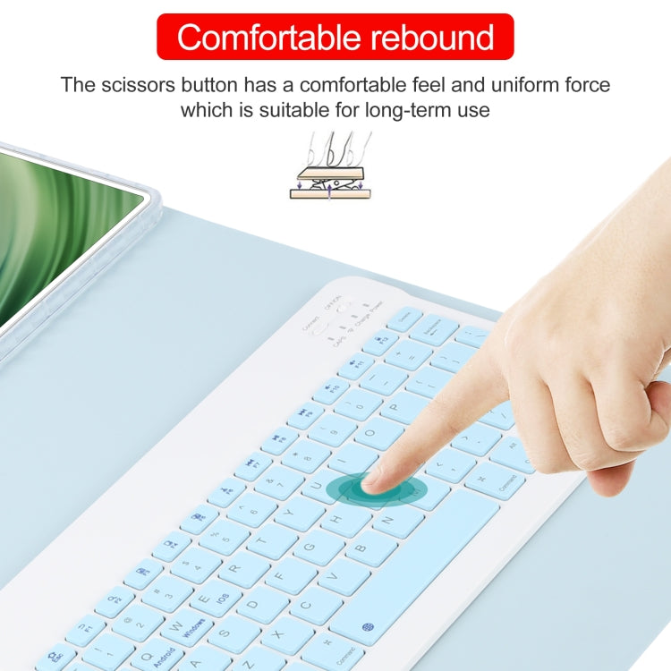 For Huawei MatePad Pro 11 2024 / 2022 Square Button Bluetooth Keyboard Rotatable Holder Leather Case(Sky Blue) by buy2fix