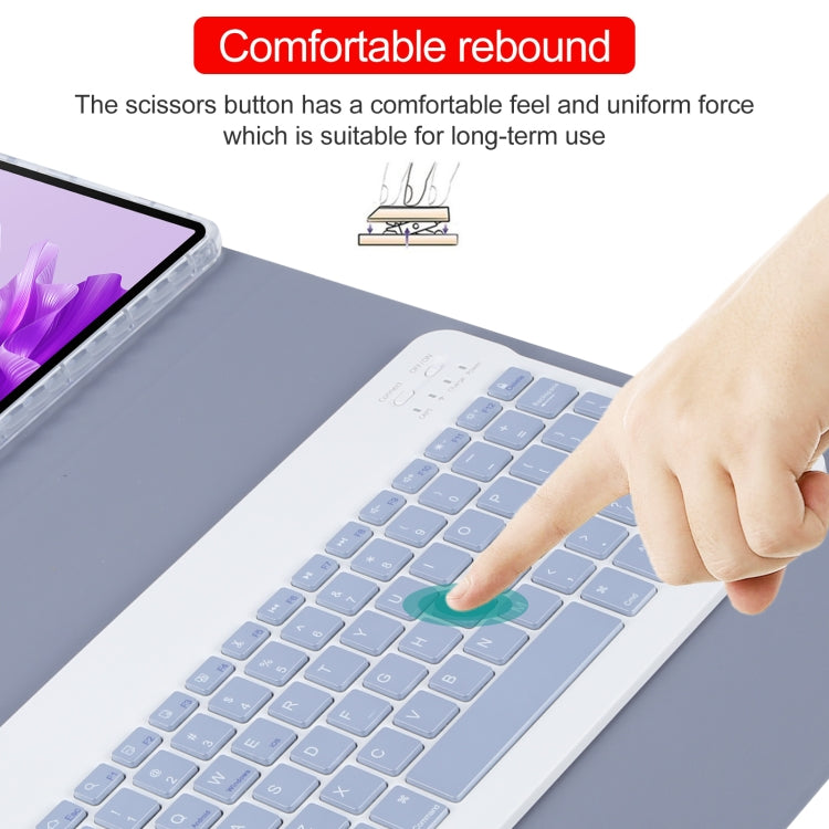 For Huawei MatePad Air 11.5 Square Button Bluetooth Keyboard Rotatable Holder Leather Case(Lavender Purple) by buy2fix