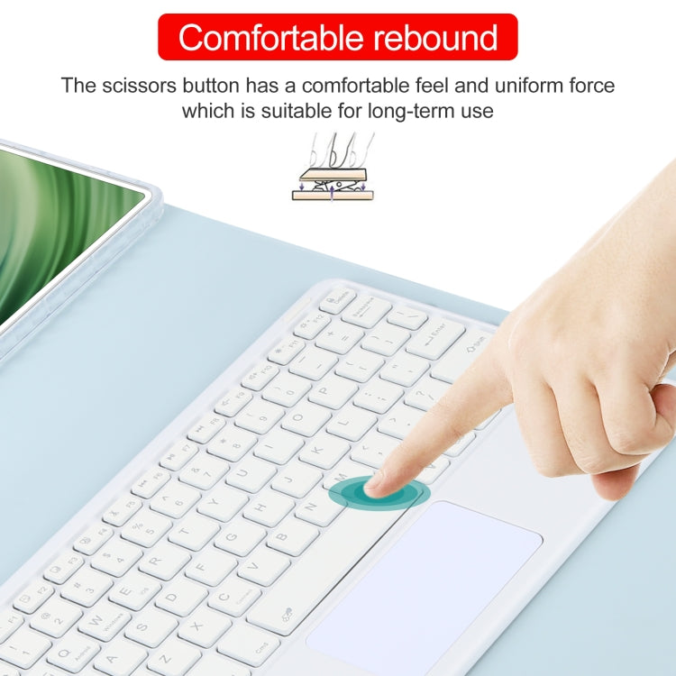 For Huawei MatePad Pro 11 2024 / 2022 Square Button Bluetooth Keyboard Rotatable Holder Leather Case with Touchpad(Sky Blue) by buy2fix