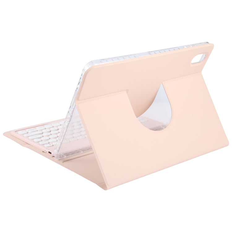 For Xiaomi Pad 6 Round Button Bluetooth Keyboard Rotatable Holder Leather Case(Rose Gold) - Xiaomi Keyboard by buy2fix | Online Shopping UK | buy2fix