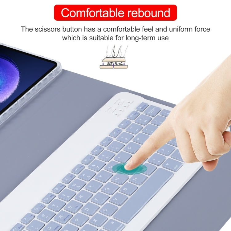 For Xiaomi Pad 6 Square Button Bluetooth Keyboard Rotatable Holder Leather Case(Lavender Purple) - Xiaomi Keyboard by buy2fix | Online Shopping UK | buy2fix