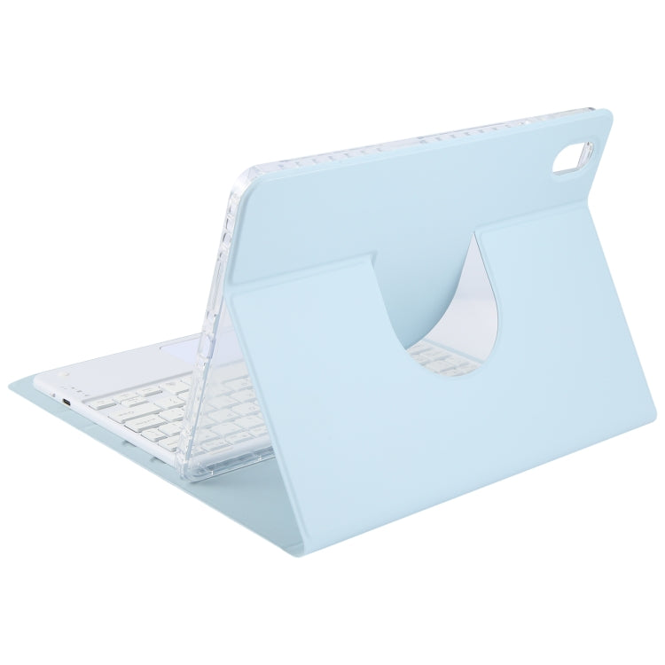 For Xiaomi Pad 6 Square Button Bluetooth Keyboard Rotatable Holder Leather Case with Touchpad(Sky Blue) - Xiaomi Keyboard by buy2fix | Online Shopping UK | buy2fix