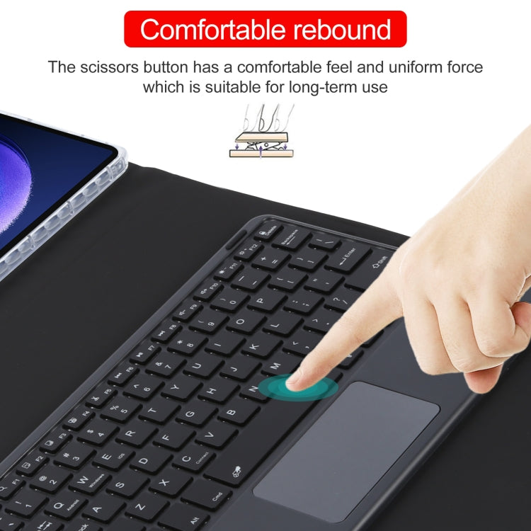For Xiaomi Pad 6 Square Button Bluetooth Keyboard Rotatable Holder Leather Case with Touchpad(Black) by buy2fix