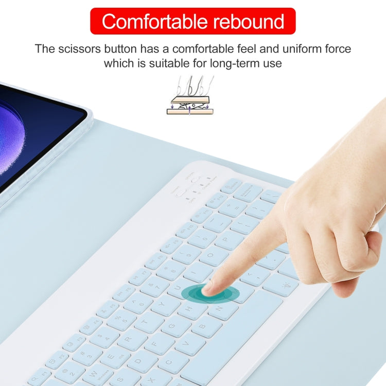 For Xiaomi Pad 6 Square Button Backlight Bluetooth Keyboard Rotatable Holder Leather Case(Sky Blue) by buy2fix
