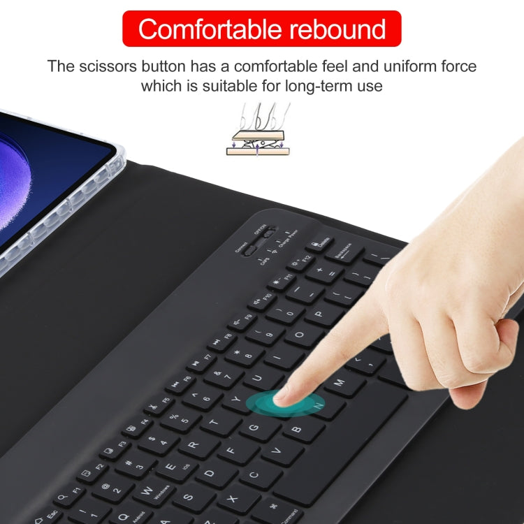 For Xiaomi Pad 6 Square Button Backlight Bluetooth Keyboard Rotatable Holder Leather Case(Black) by buy2fix