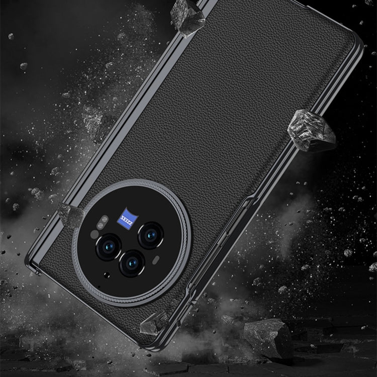 For vivo X Fold3 Pro GKK Integrated Magnetic Fold Hinge Leather Shockproof Phone Case(Black) by GKK