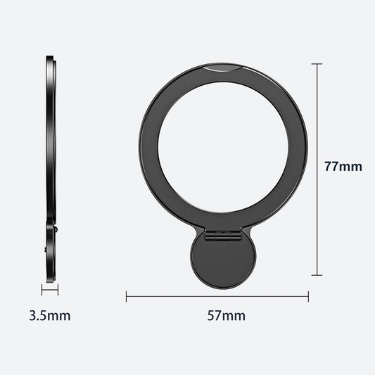 R-JUST SJ35 Ultra-thin Alloy Magnetic Adhesive Phone Holder(Black) - Hand-Sticking Bracket by R-JUST | Online Shopping UK | buy2fix