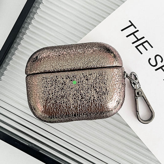 For AirPods 3 Burst Leather Texture Bluetooth Earphone Protective Case(Gold) by buy2fix