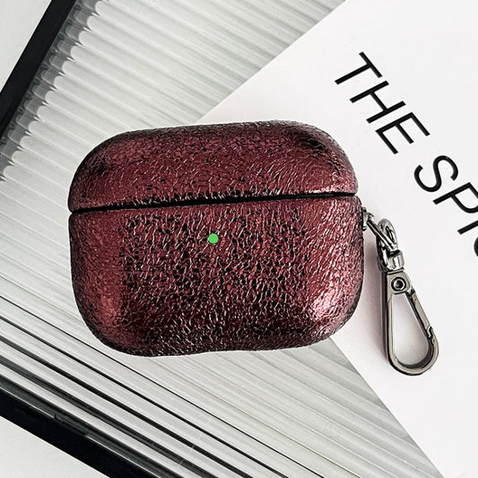 For AirPods Pro Burst Leather Texture Bluetooth Earphone Protective Case(Red) by buy2fix