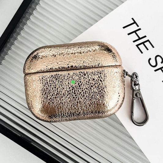 For AirPods Pro Burst Leather Texture Bluetooth Earphone Protective Case(Rose Gold) by buy2fix