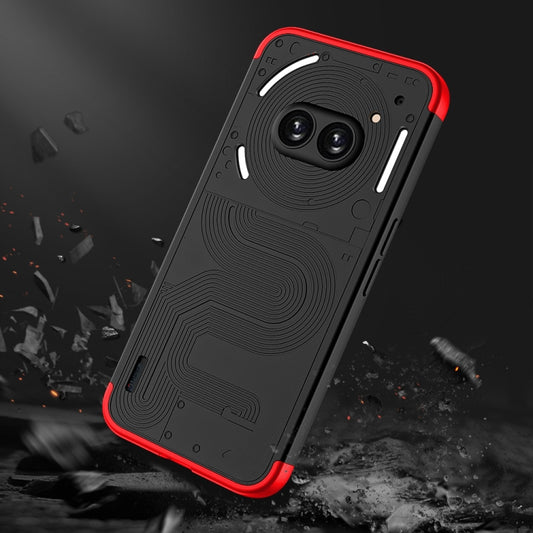 For Nothing Phone 2a GKK Three Stage Splicing Full Coverage PC Phone Case(Black Red) by GKK