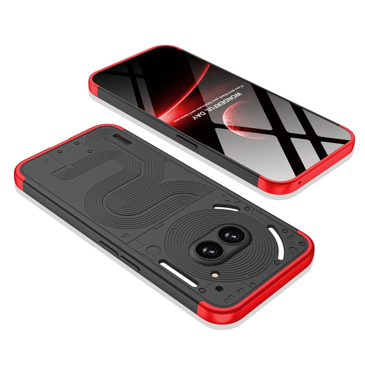 For Nothing Phone 2a GKK Three Stage Splicing Full Coverage PC Phone Case(Black Red) - Nothing Cases by GKK | Online Shopping UK | buy2fix