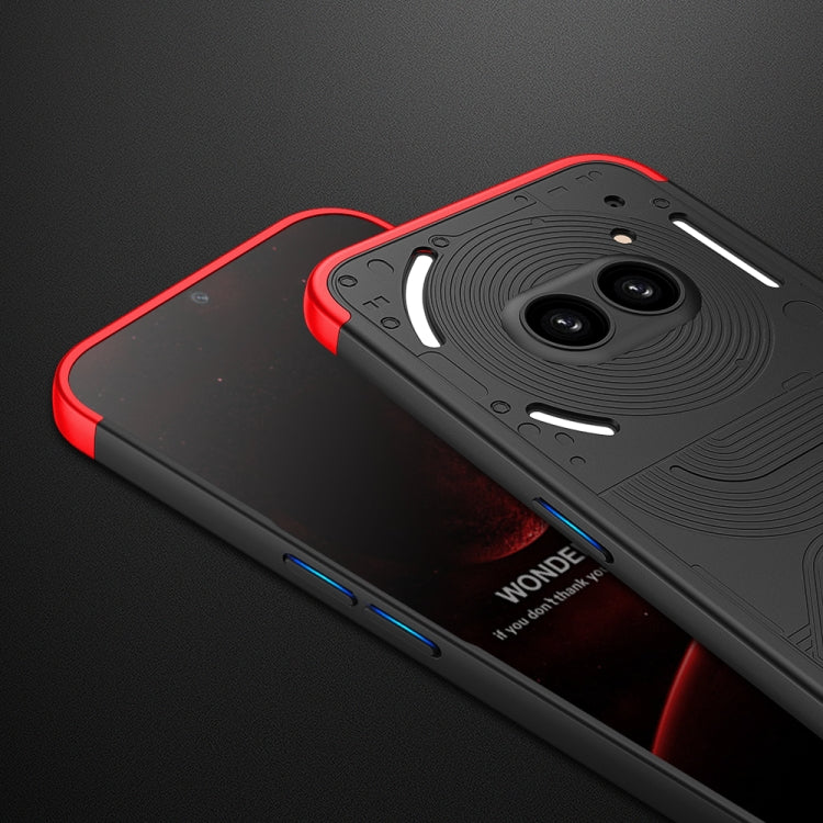 For Nothing Phone 2a GKK Three Stage Splicing Full Coverage PC Phone Case(Black Red) - Nothing Cases by GKK | Online Shopping UK | buy2fix