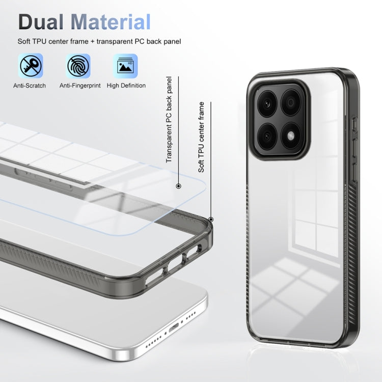 For Honor X8b Anti-slip Clear Acrylic Hybrid TPU Phone Case(Black) - Honor Cases by buy2fix | Online Shopping UK | buy2fix