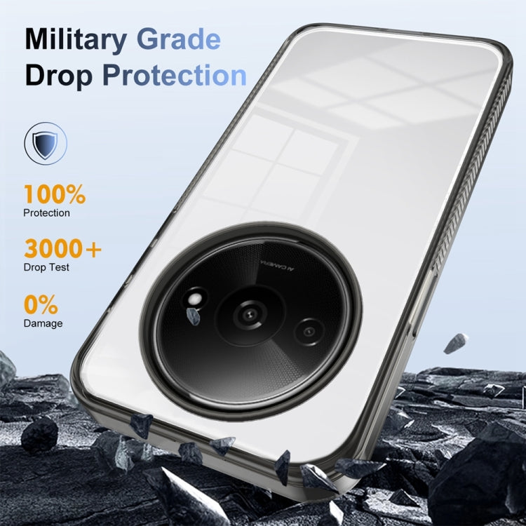 For Xiaomi Redmi A3 Anti-slip Clear Acrylic Hybrid TPU Phone Case(Black) by buy2fix