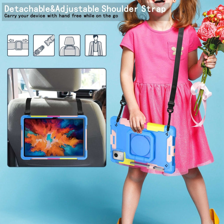 For Lenovo Tab M11/ Xiaoxin Pad 11 2024 Handle Robot Silicone Hybrid PC Tablet Case(Camouflage Blue) by buy2fix