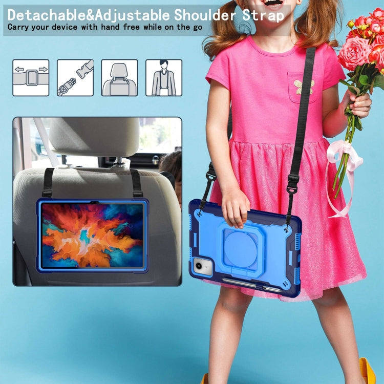 For Lenovo Tab M11/ Xiaoxin Pad 11 2024 Handle Robot Silicone Hybrid PC Tablet Case(Navy Blue Blue) by buy2fix