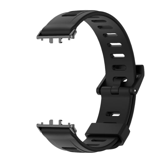 For Samsung Galaxy Fit 3 Mijobs Flat Hole Silicone Watch Band(Black) by MIJOBS