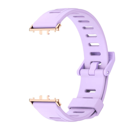 For Samsung Galaxy Fit 3 Mijobs Flat Hole Silicone Watch Band(Purple+Rose Gold) by MIJOBS