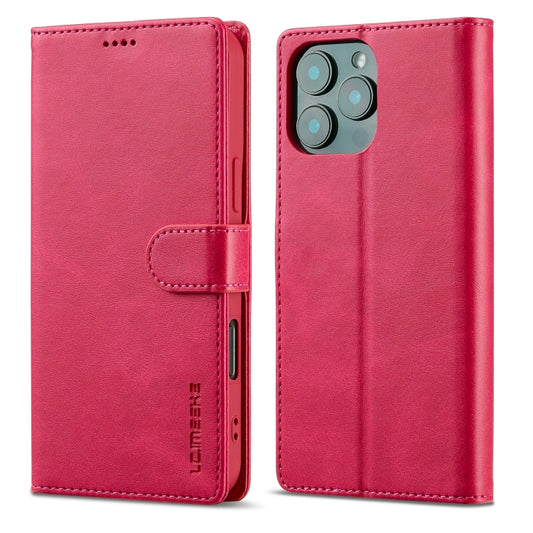 LC.IMEEKE Calf Texture Horizontal Flip Leather Case For iPhone 16 Pro Max(Red) by LC.IMEEKE