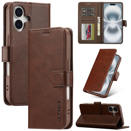 LC.IMEEKE Calf Texture Horizontal Flip Leather Case For iPhone 17(Brown) - iPhone 17 Cases by LC.IMEEKE | Online Shopping UK | buy2fix