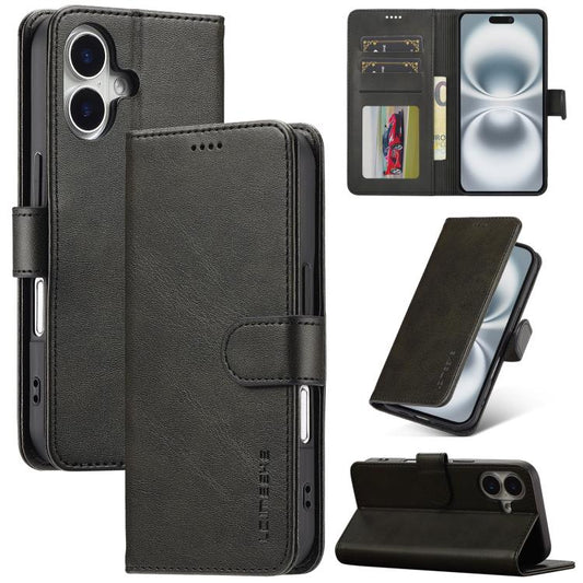 LC.IMEEKE Calf Texture Horizontal Flip Leather Case For iPhone 17(Black) - iPhone 17 Cases by LC.IMEEKE | Online Shopping UK | buy2fix