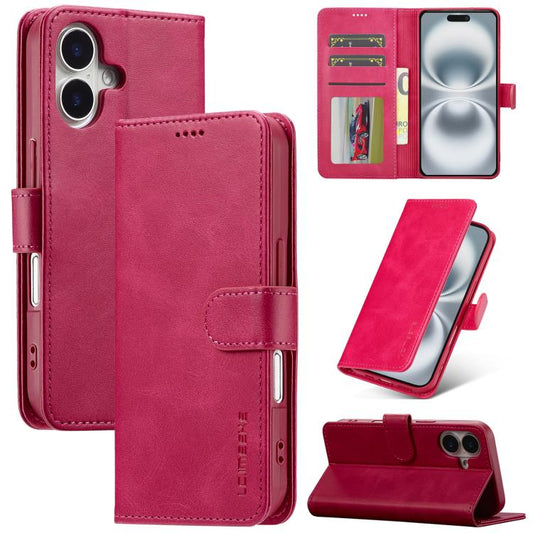 LC.IMEEKE Calf Texture Horizontal Flip Leather Case For iPhone 17(Red) - iPhone 17 Cases by LC.IMEEKE | Online Shopping UK | buy2fix