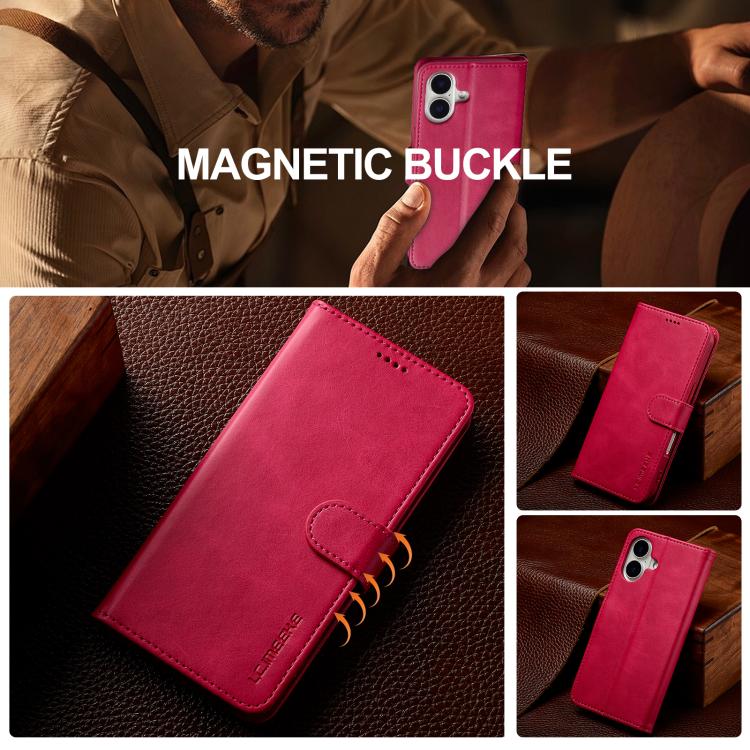 LC.IMEEKE Calf Texture Horizontal Flip Leather Case For iPhone 17(Red) - iPhone 17 Cases by LC.IMEEKE | Online Shopping UK | buy2fix