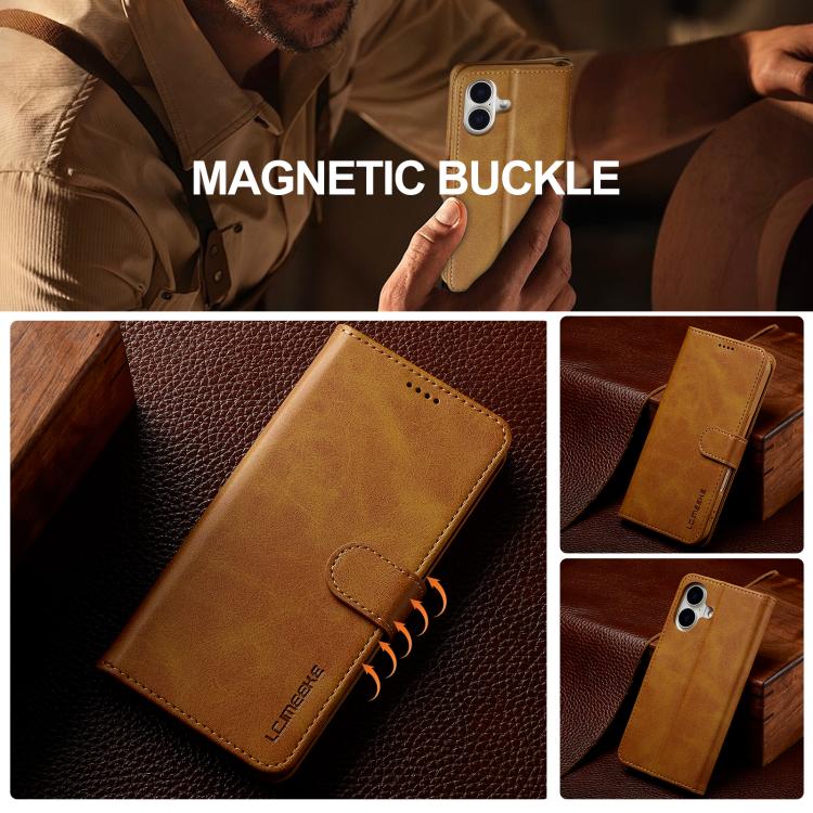 LC.IMEEKE Calf Texture Horizontal Flip Leather Case For iPhone 17(Yellow) - iPhone 17 Cases by LC.IMEEKE | Online Shopping UK | buy2fix