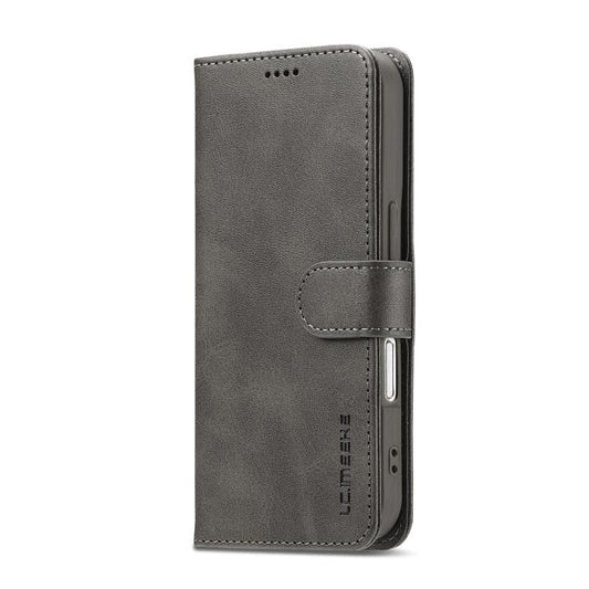 LC.IMEEKE Calf Texture Horizontal Flip Leather Case For iPhone 17(Grey) - iPhone 17 Cases by LC.IMEEKE | Online Shopping UK | buy2fix