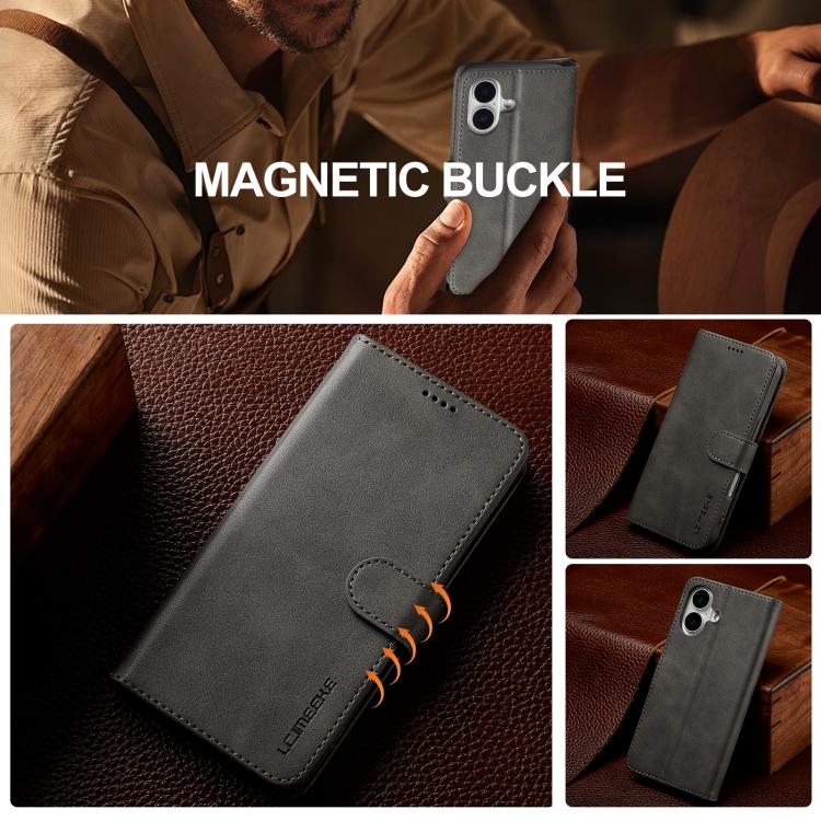 LC.IMEEKE Calf Texture Horizontal Flip Leather Case For iPhone 17(Grey) - iPhone 17 Cases by LC.IMEEKE | Online Shopping UK | buy2fix