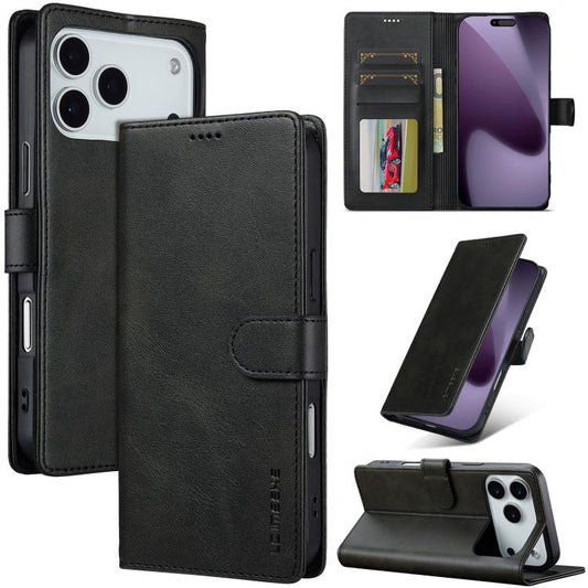 LC.IMEEKE Calf Texture Horizontal Flip Leather Case For iPhone 17 Pro(Black) - iPhone 17 Pro Cases by LC.IMEEKE | Online Shopping UK | buy2fix