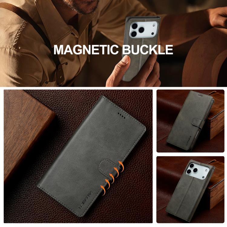 LC.IMEEKE Calf Texture Horizontal Flip Leather Case For iPhone 17 Pro(Grey) - iPhone 17 Pro Cases by LC.IMEEKE | Online Shopping UK | buy2fix