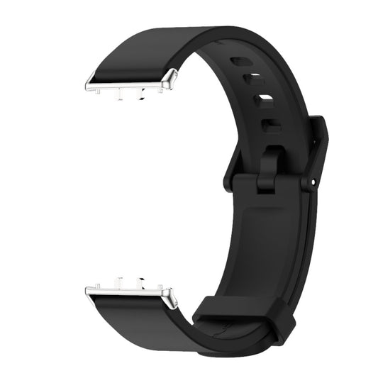 For Samsung Galaxy Fit 3 Mijobs Silicone Watch Band(Black+Silver) by MIJOBS
