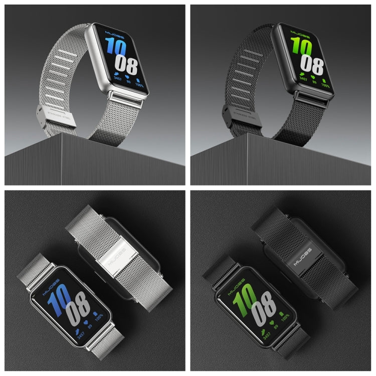 For Samsung Galaxy Fit 3 Mijobs Milan Buckle Metal Watch Band(Silver) by MIJOBS