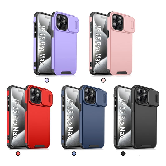 For iPhone 16 Plus Sliding Camshield TPU + PC Phone Case(Pink) by buy2fix