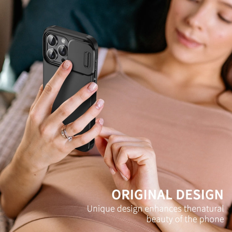 For iPhone 16 Plus Sliding Camshield TPU + PC Phone Case(Black) by buy2fix