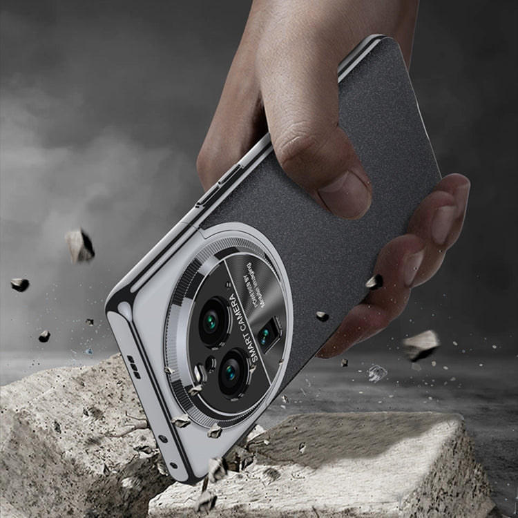 For OPPO Find X6 GKK Mortise-Tenon Connection Contrast Color Frosted AG Shockproof Phone Case(Brown) by GKK