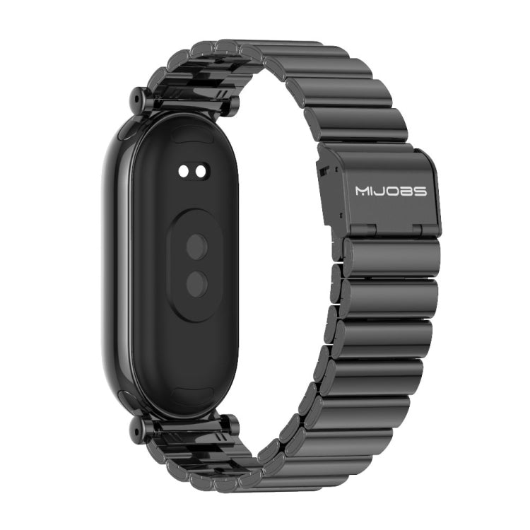 For Xiaomi Smart Band 10 / 9 / 8 Mijobs GT4 Bamboo Buckle Metal Watch Band(Black) - Watch Bands by MIJOBS | Online Shopping UK | buy2fix