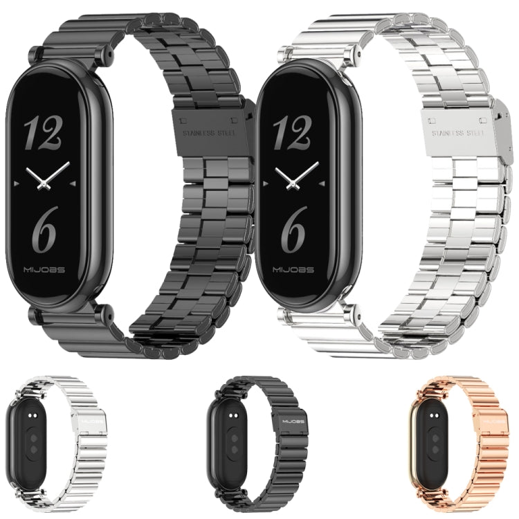 For Xiaomi Smart Band 10 / 9 / 8 Mijobs GT4 Bamboo Buckle Metal Watch Band(Silver) - Watch Bands by MIJOBS | Online Shopping UK | buy2fix