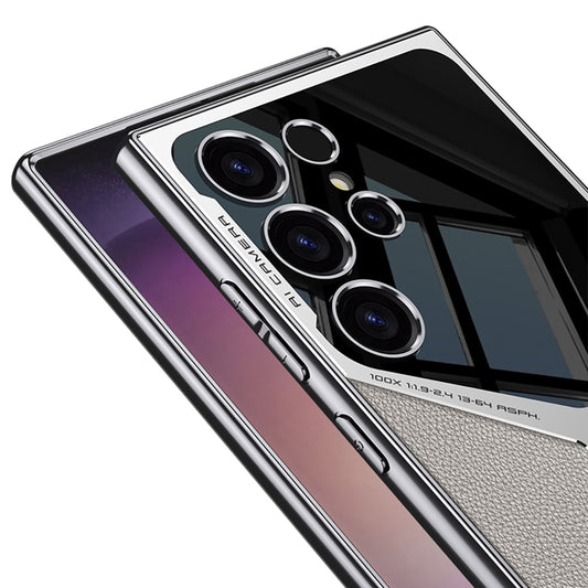For Samsung Galaxy S24 Ultra GKK Leather Electroplating Supersonic Speed Shockproof Phone Case(Carbon Fibre) by GKK
