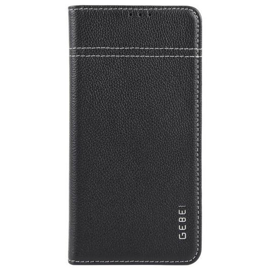 For Samsung Galaxy S25 5G GEBEI Top-grain Horizontal Flip Leather Phone Case(Black) - Galaxy S25 5G Cases by GEBEI | Online Shopping UK | buy2fix