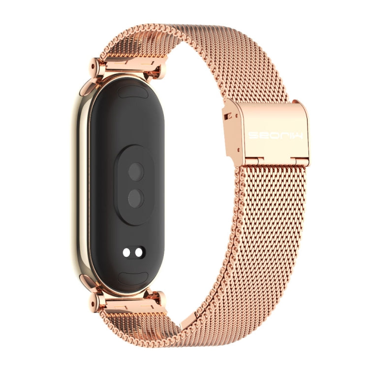 For Xiaomi Smart Band 10 / 9 / 8 Mijobs GT4 Milan Buckle Metal Watch Band(Rose Gold) - Watch Bands by MIJOBS | Online Shopping UK | buy2fix